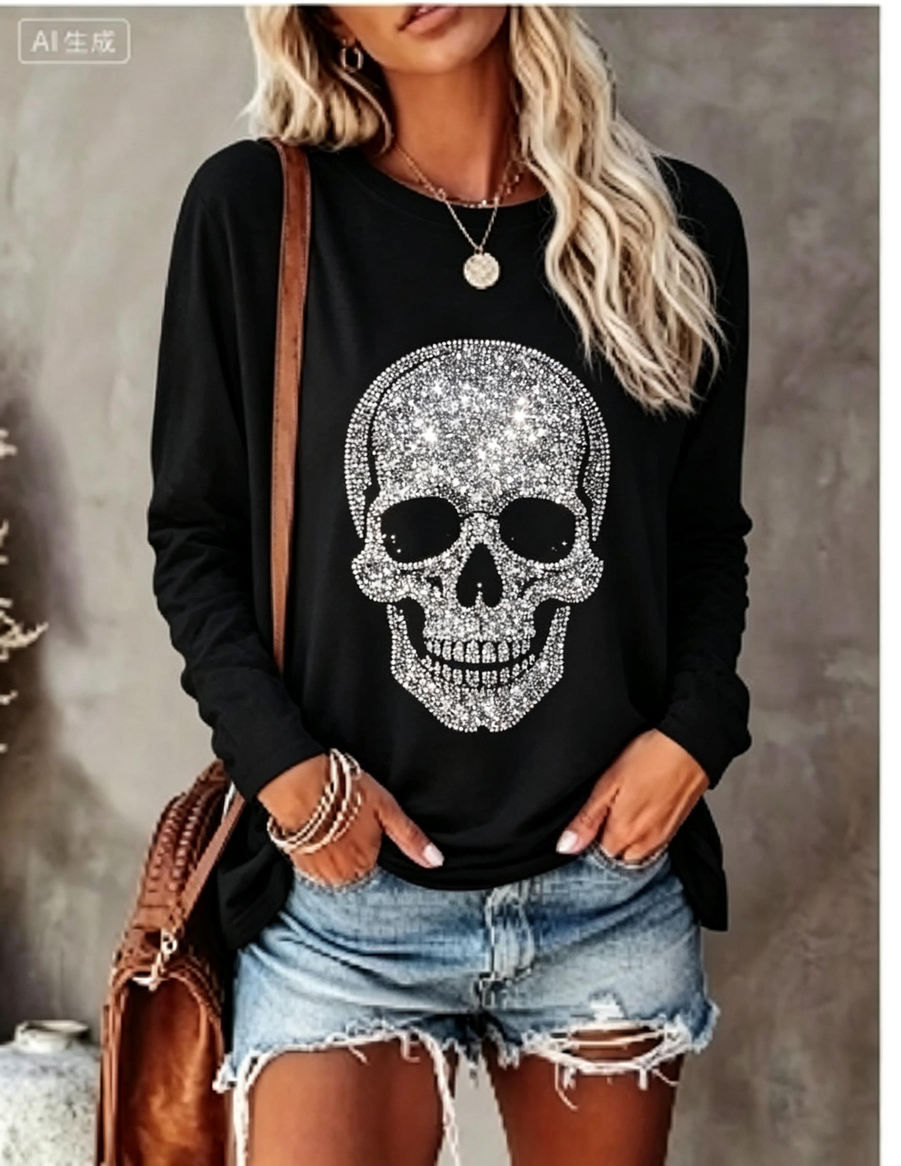Blouses - Camiseta Feminina de Manga Longa com