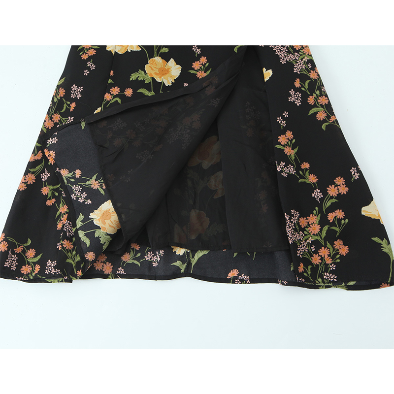 Yenkye estilo francês vintage  - French Vintage Floral Midi Dress avaliação e preço