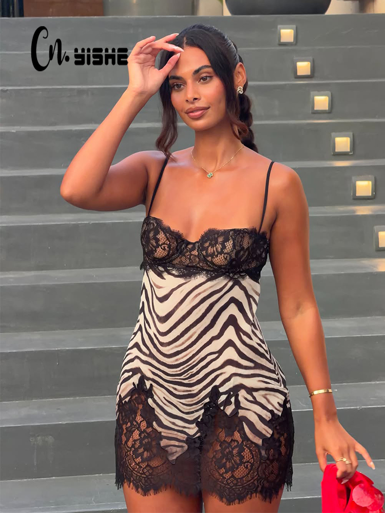 CNYISHE Camisolas com Estampa  - Sexy Mesh Sheer Bodycon Dress avaliação e preço